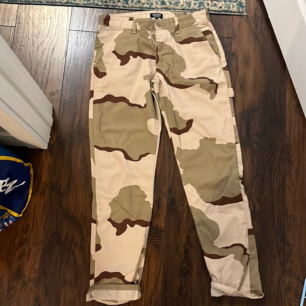 Desert camp boohoo man pants